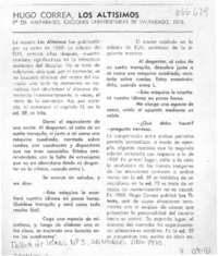 Hugo Correa, los altísimos Hugo Correa, los altísimos