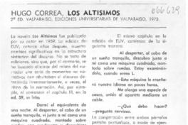 Hugo Correa, los altísimos Hugo Correa, los altísimos