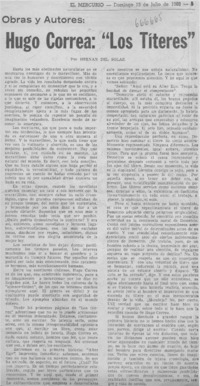 Hugo Correa: "Los títeres" Hugo Correa: "Los títeres"