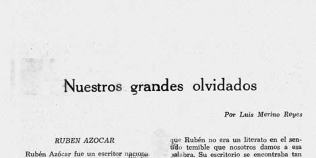 Nuestros grandes olvidados