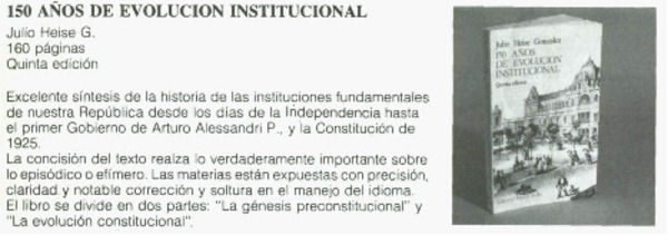150 años de evolución institucional.