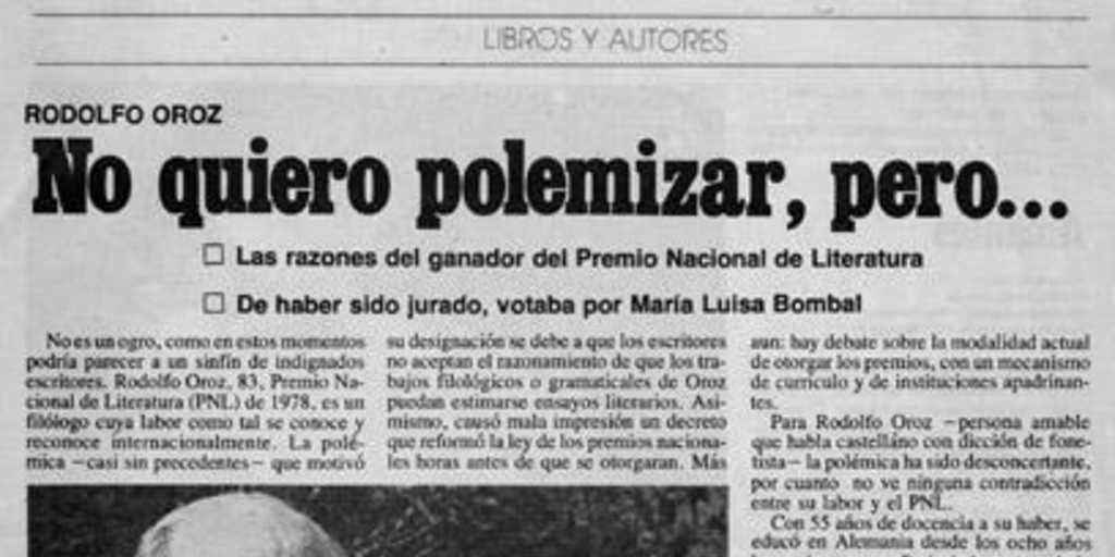 No quiero polemizar, pero...