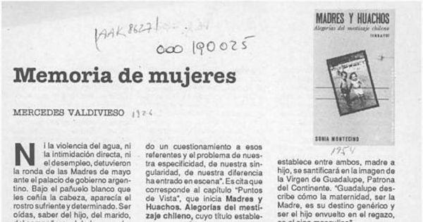 Memoria de mujeres