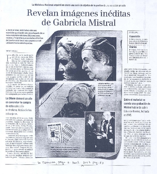 Revelan imágenes inéditas de Gabriela Mistral