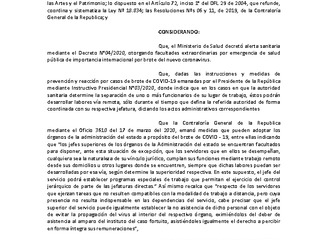 Protocolo retorno gradual Servicio Nacional del Patrimonio Cultural (REX 1033)