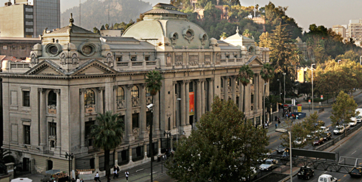 Vista aérea de la Biblioteca Nacional de Chile.
