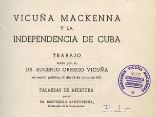 Vicuña Mackenna y la independencia de Cuba