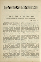 Casa de Piedra en San Pedro Viejo (refugio primitivo de un pueblo de cultura pre-cerámica)