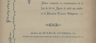 Portada de la partitura Patria Nueva. Música de Julio Guerra García