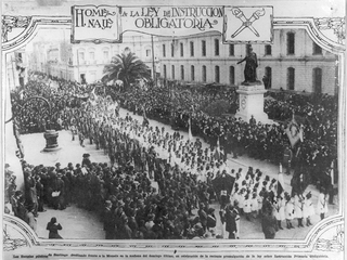 Homenaje a la promulgación de la Ley de Instrucción Primaria Obligatoria, 1920