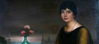 Detalle de óleo y temple sobre tela, obra de Julio Romero.