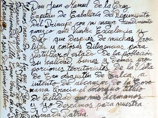 Carta de Juan Manuel de la Cruz. Santiago, 21 de Noviembre de 1796