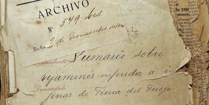 Sumario sobre vejámenes inferidos a indígenas de Tierra del Fuego