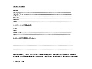 Formulario de Solicitud de Fotografías