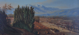 Giovatto Molinelli. Antigua Cañada de Santiago. Óleo sobre tela. 38 x 46 cm. Colección del Museo Nacional de Bellas Artes.