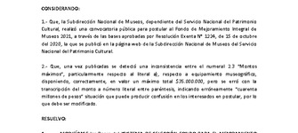 Modifica bases FMIM 2021: monto Equipamiento museográfico
