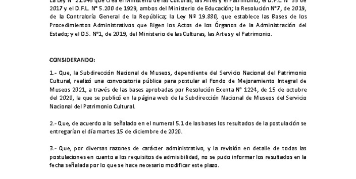 Modifica plazo entrega resultados FMIM 2021