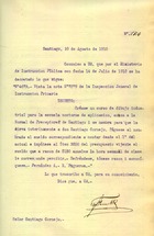 Ministerio de Instrucción Pública. Decreto: Creación de curso de dibujo industrial. Santiago, 10 de agosto 1910. 1 foja. Archivo Nacional. Escuela Normal de Preceptores; v. 38, foja N° 234. 1 pp.