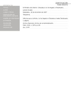 Larraín, Alcalde. Al ministro del Interior: Chacabuco no ha llegado a Talcahuano. Valparaíso, 22 de diciembre de 1907. Archivo de la Administración, Clan; mint; v. 3274, p. 139. 2 pp.