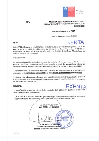 Amplía plazo entrega resultados FMIM 2019 (a 21-08)