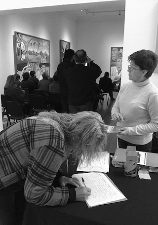 Acreditación de los asistentes al seminario de Derechos Humanos en La Serena.