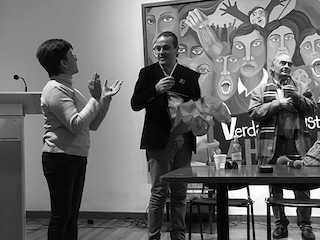 Yelena Monroy y Cristian Cruz cerrando el seminario de Derechos Humanos en La Serena.