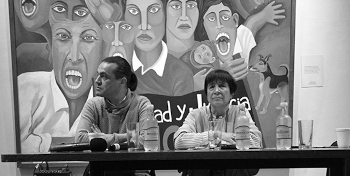 Cristian Cruz y Carmen Hertz en el seminario de Derechos Humanos en La Serena.