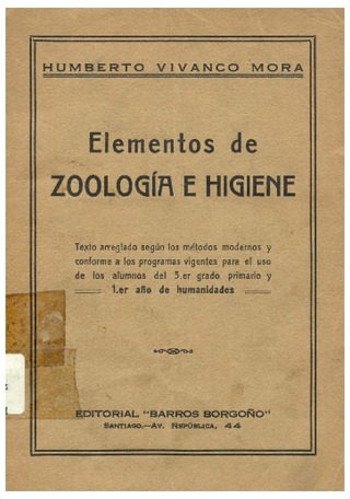 Jaffuel, Felx. Elementos de zoología. 1913. 170 pp.