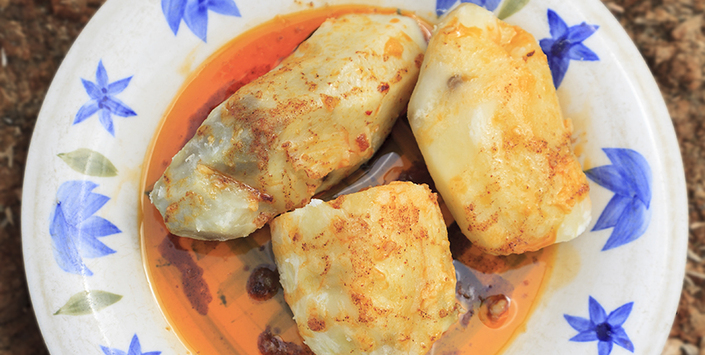 Plato de papas con color