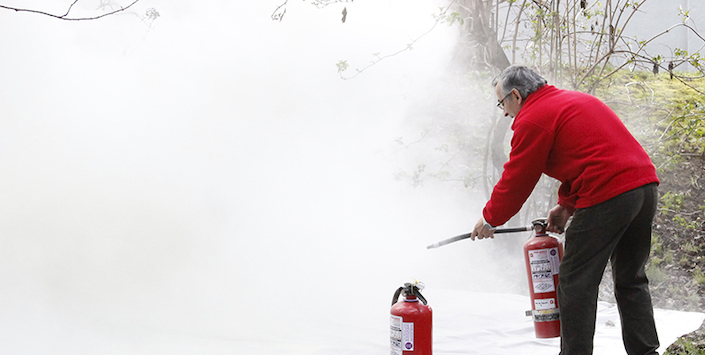 Luis Aravena en el ejercicio práctico