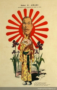 Sr. Z. Amari: secretario de la legación del Japón en Chile, caricatura