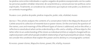 Sobre la vida y el poder de las piedras: Newenke kura en el Museo Mapuche de Cañete