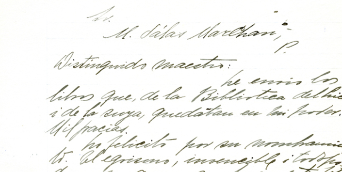 Carta de Gabriela Mistral a Maximiliano Salas Marchan.