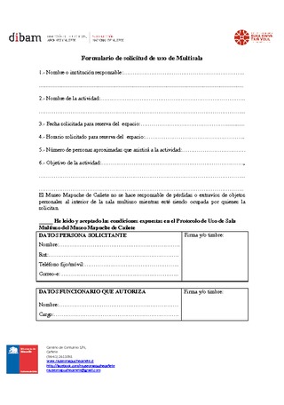 Formulario solicitud Sala Multiuso.