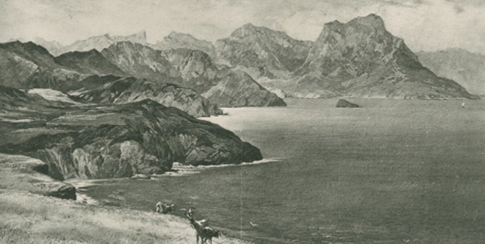 Vista de Más a Tierra desde el Puente (Isla Robinson Crusoe). Colección de Fotografía. Museo Histórico Nacional
