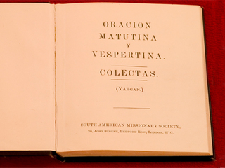 South American Missionary Society. Oración Matutina y Vespertina, Colectas (Yaghan). Colección Histórica. En exhibición. N° de inventario T198. Copia disponible en el Centro de Documentación.