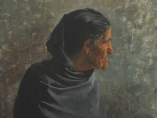 Detalle. Vieja, óleo sobre tela, col. MNBA