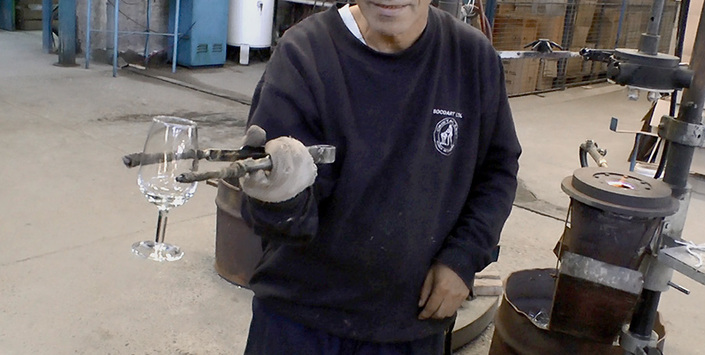 Soplado de copa en Cristal Art