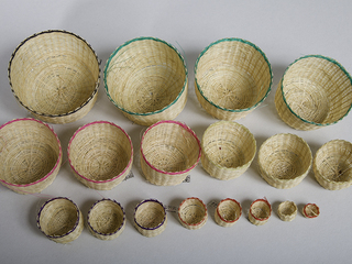 Serie de 19 canastos, vista superior