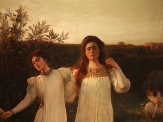 Últimos rayos. Detalle de obra de Albert Lynch. Col. MNBA