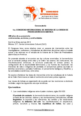 Convocatoria Congreso