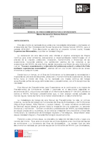 Manual de Procedimientos para Exposiciones MNHN