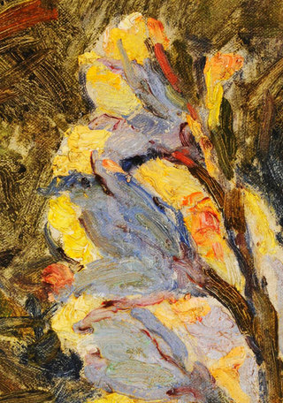 Detalle obra Gladiolos de Juan Francisco González