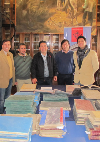 Guillermo Cortés,Director del MRA; Marco Murua,Archivista; Miguel Vargas, Intendente de Atacama; Milton Godoy,Historiador;Rodrigo Zalaquett; Jefe de Colecciones MRA