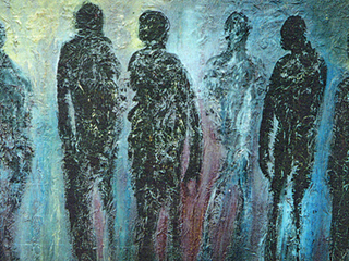 Detalle de la pintura "Perdidos en Arenas"