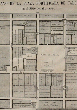 Plano de la plaza fortificada de Talca, 1859