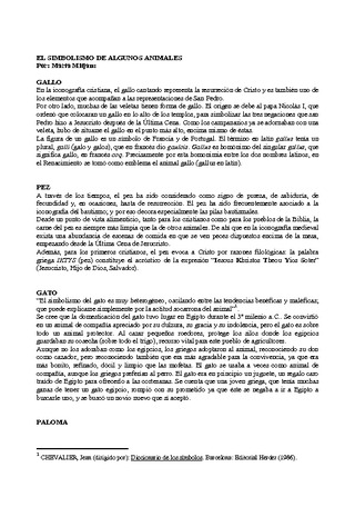 Algunos animales y su simbolismo