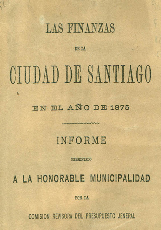 Las finanzas de la ciudad de Santiago en el año 1875