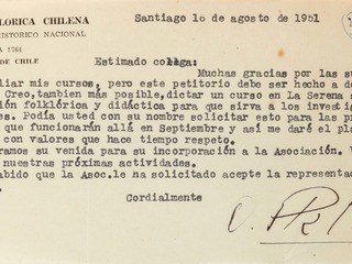 Carta de Oreste Plath a Jorge Iribarren (1 de agosto de 1951)