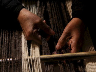 Fotografía: Detalle del tejido en quelgo